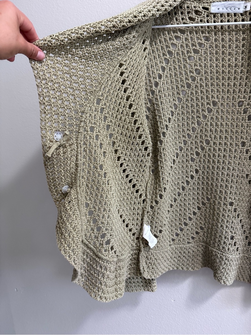 Vintage Willow 90s Boho Coastal Crochet Style Cardigan Size Medium - Picture 14 of 16